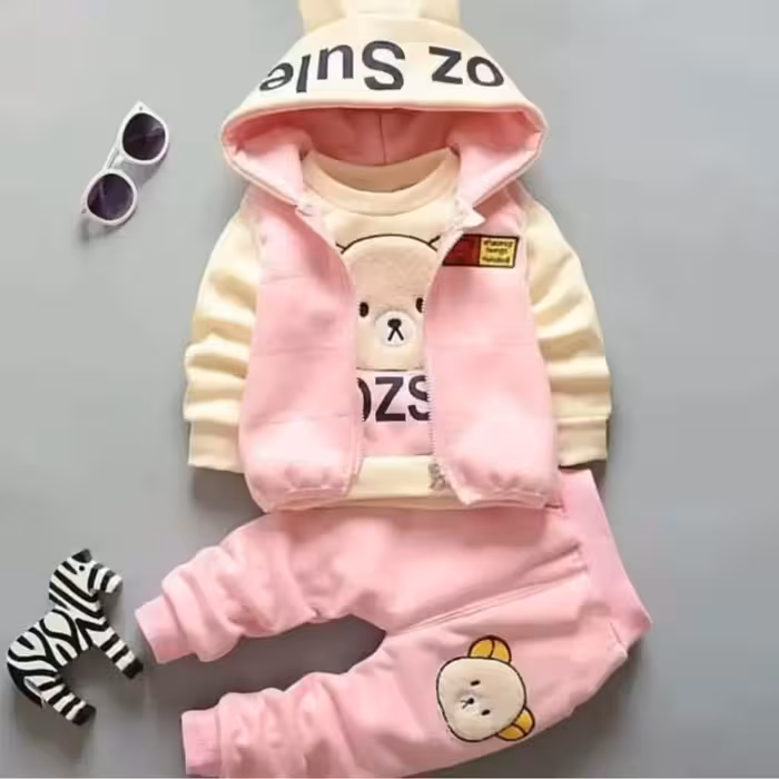 ست سه تیکه بچگانه  اسپرت مناسب یک تا 4 سال 