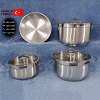 سرویس قابلمه 7 پارچه استیل BONERA بونرا ترکیه مدل متالیکا