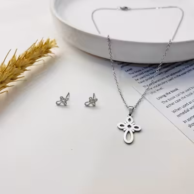 نیم ست استیل طرح صلیب