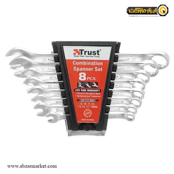 ست آچار یک سر رینگ یک سر تخت تراست 8 عددی مدل C-8PCS-SET-P