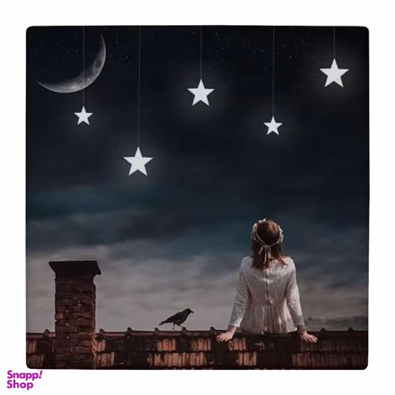 زیر لیوانی طرح نقاشی دختر و ستاره و ماه کد 4861146_3760