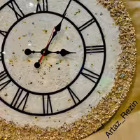 ساعت شفاف رزین و سنگ سایز بزرگ 