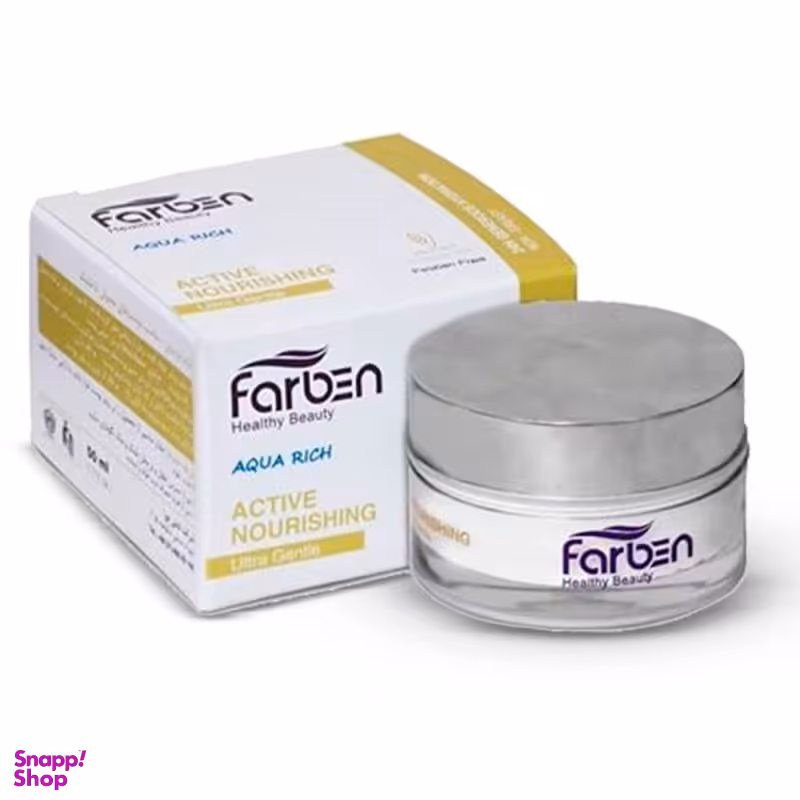 کرم آبرسان صورت فاربن (Farben) حاوی عصاره جوانه گندم مناسب پوست معمولی حجم 50 میلی‌لیتر