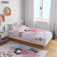 ست رو تختی چاپی 4 تیکه کالیفرنیا یک نفره   کد1365