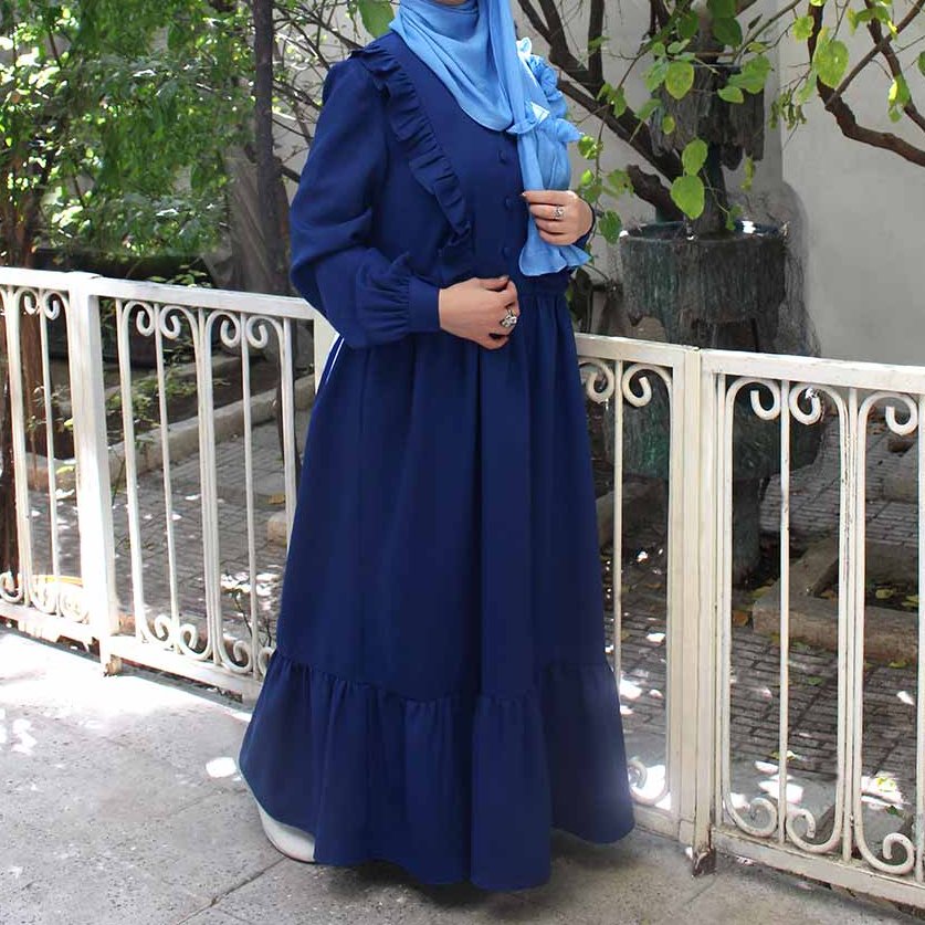 مانتو پیراهنی پریا آبی سایز لارج