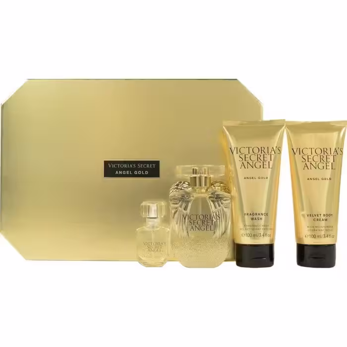 ست هدیه ویکتوریا سیکرت آنجل گلد اصلی Victoria's Secret Angel Gold  Set Edp 50ml   Edp 7.5ml   Bc 100ml   Wash Gel 100ml