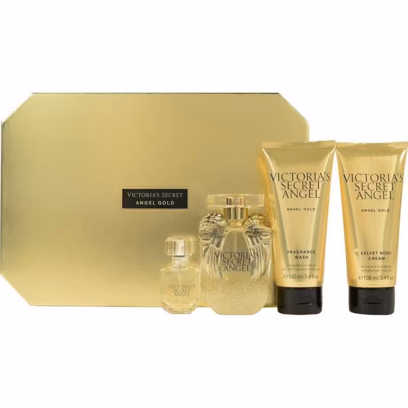 ست هدیه ویکتوریا سیکرت آنجل گلد اصلی Victoria's Secret Angel Gold  Set Edp 50ml   Edp 7.5ml   Bc 100ml   Wash Gel 100ml