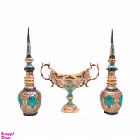 ست کشکول و تنگ مسی قلم زنی طرح تذهیب کد 7003 مجموعه 3 عددی