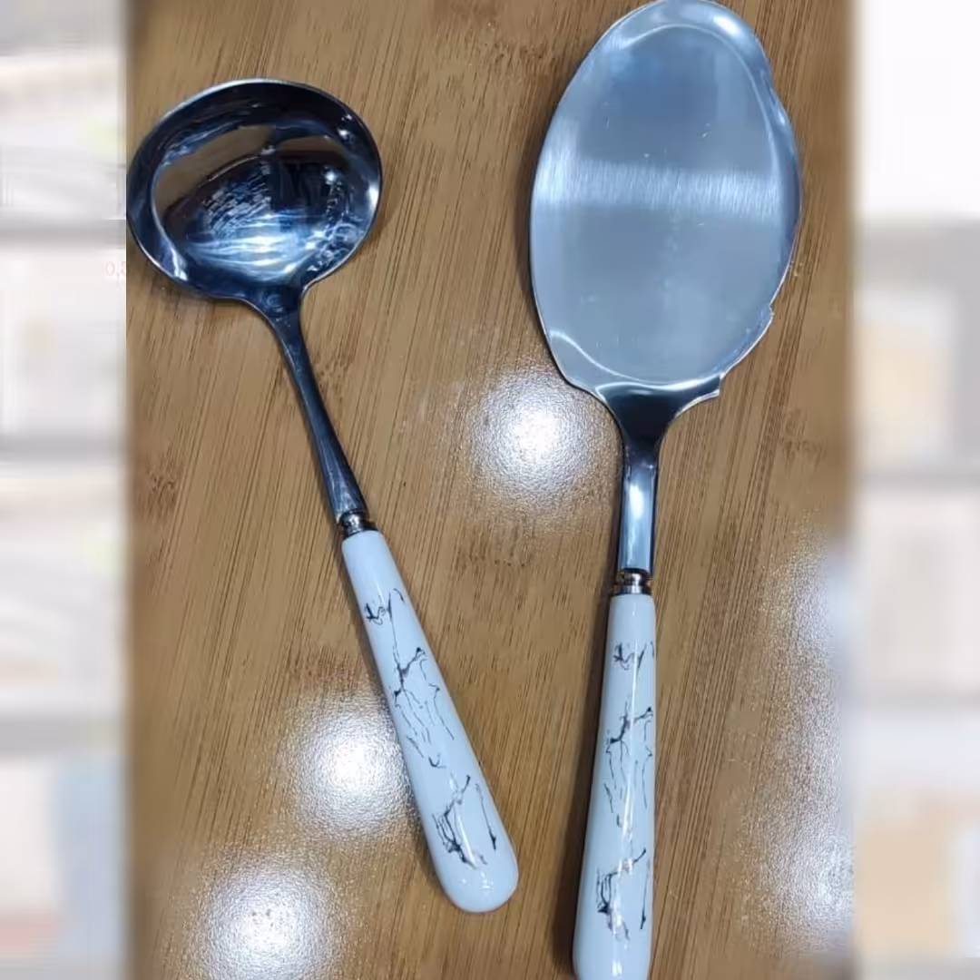 کفگیر و ملاقه سرامیکی سایز متوسط با کیفیت عالی و قیمت مناسب 