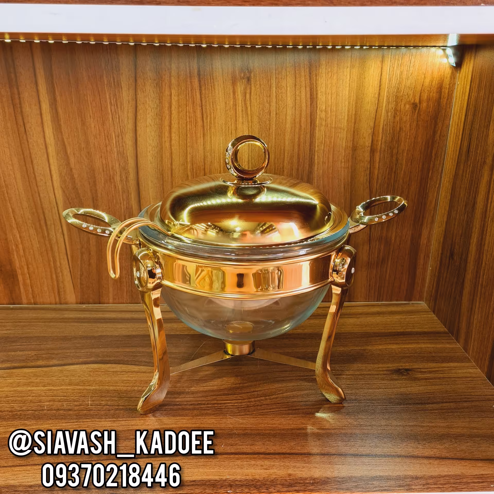 سوپ خوری استیل طلایی حلقه نگین ( سالاد خوری ، مرغ خوری ، خورشت خوری ، پلو خوری )