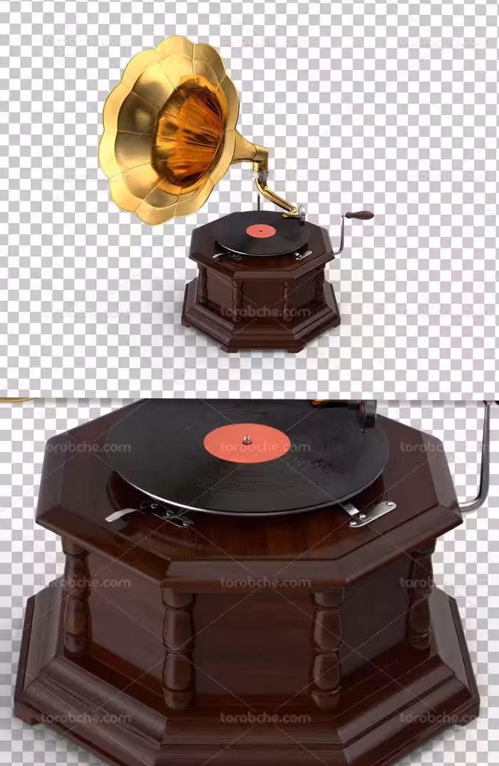 عکس گرامافون دوربری شده | گرافیک با طعم تربچه
