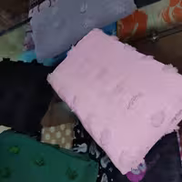 مینی اسکارف پوم پوم شبز صورتی طوسی 