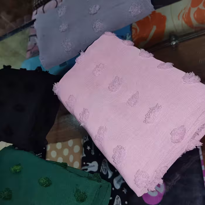 مینی اسکارف پوم پوم شبز صورتی طوسی 