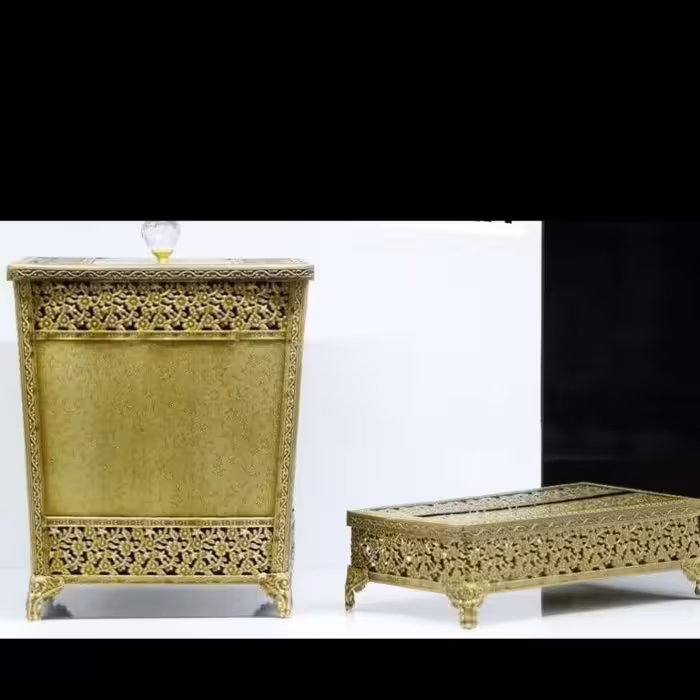 سطل و جا دستمال پیوتر مربع درب دار 