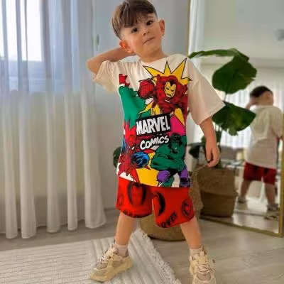 تیشرت شلوارک سوپر پنبه اعلا سه شخصیت