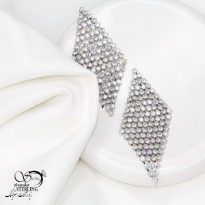 گوشواره آویز طرح جواهر لوزی کد 5793