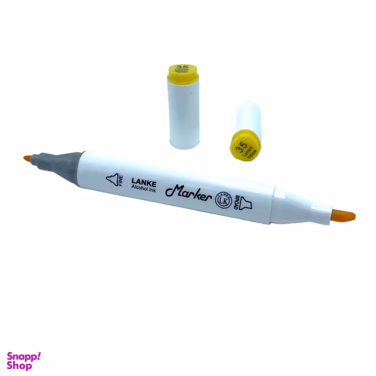 ماژیک راندو دو سر لانک رنگ Lemon Yellow کد 35