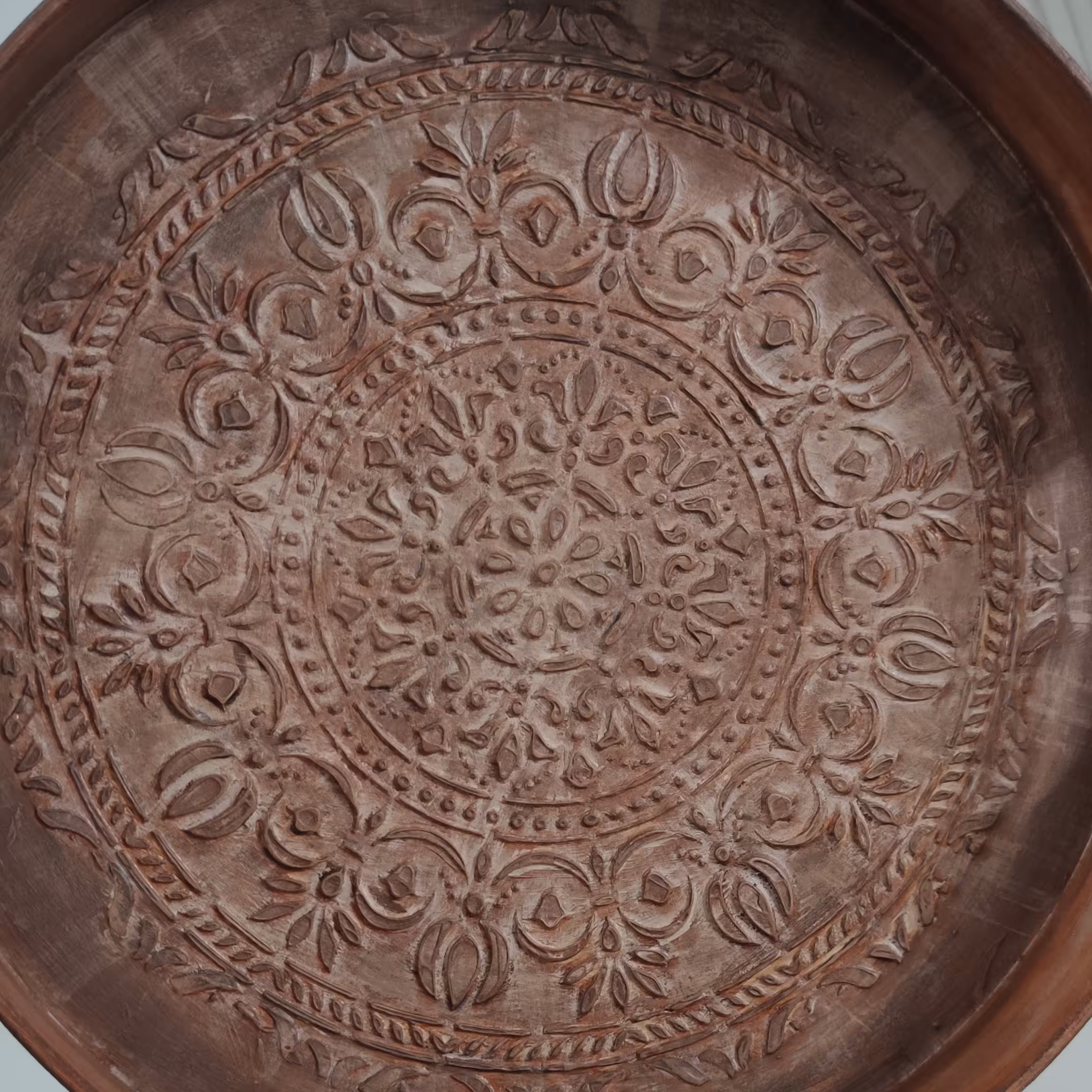 سینی کهنه کاری شده گرد قابل شستشو در سه سایز