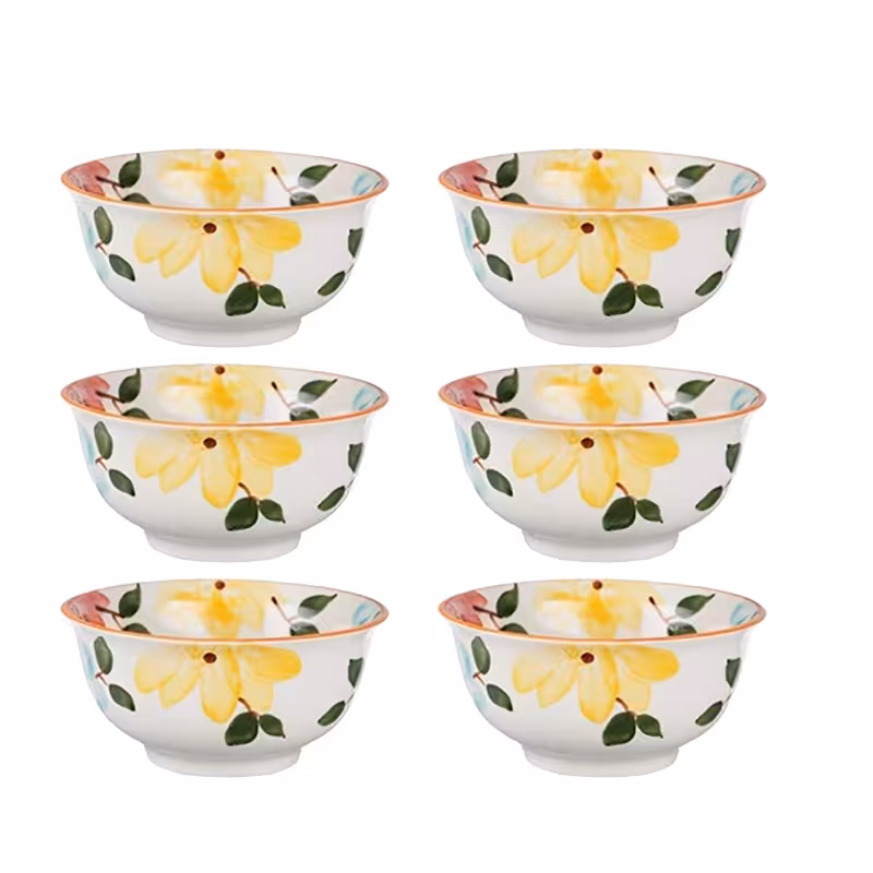 کاسه طرح بهار گل ها کد Fs006 مجموعه 6 عددی ( پس کرایه )