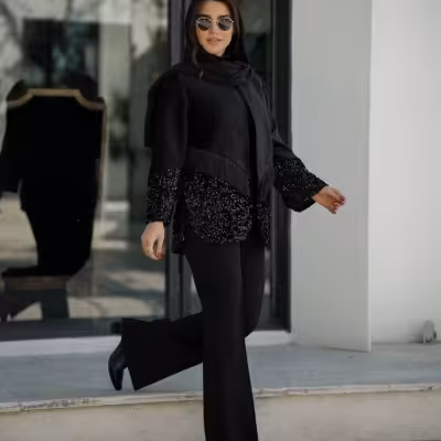 کت مزونی مخمل ریش دار ( سایز بزرگ )