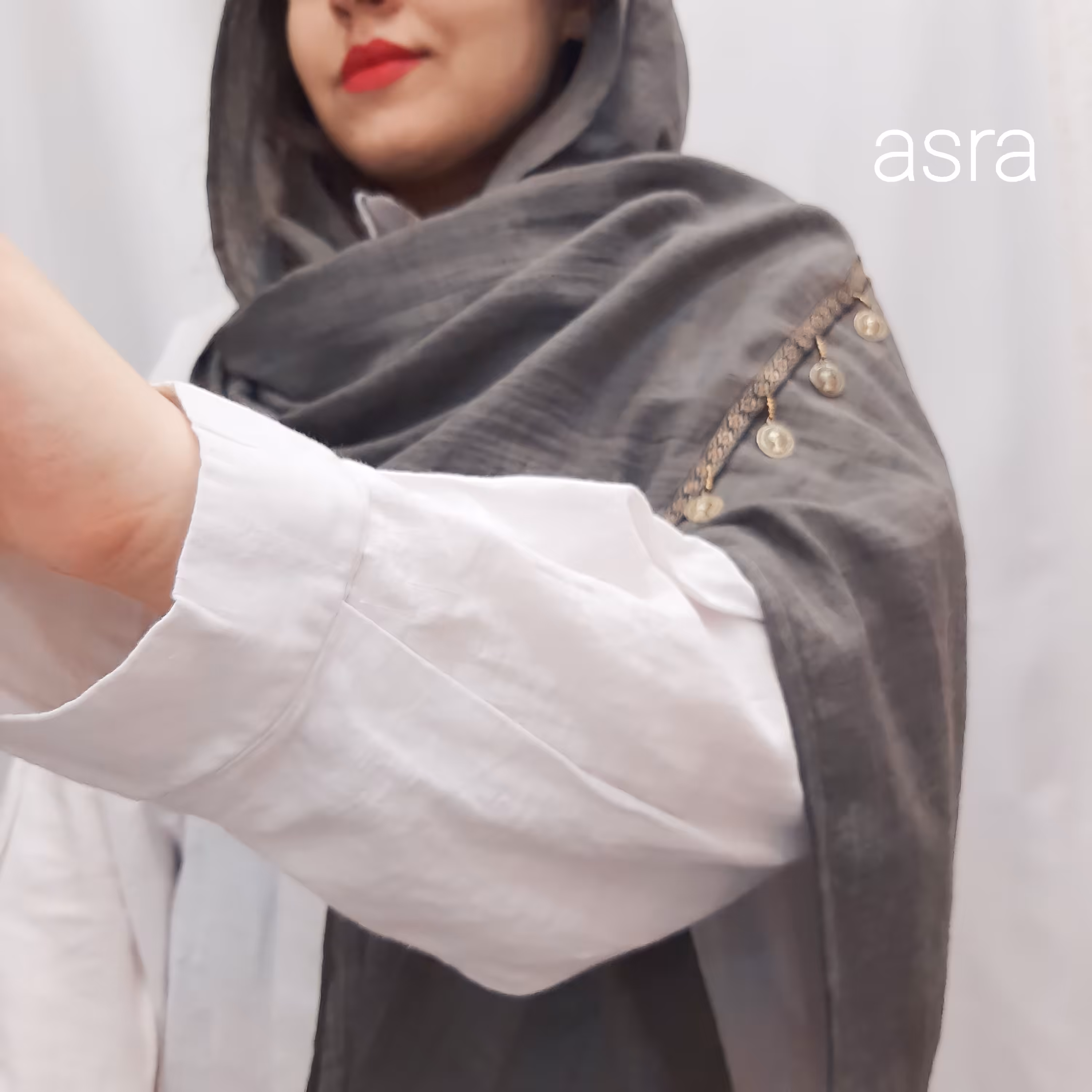 شال سنتی مزونی  وال نوار سکه ای قواره متناسب سبک راحت