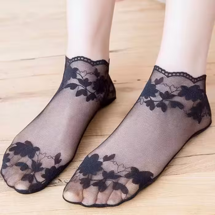 جوراب مچی  یا پاپوش کفدار شیشه ای طرح دارخارجی مجلسی ومهمانی