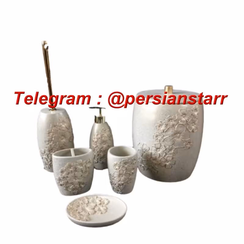 سرویس بهداشتی 6 پارچه رزین مدل گلبرگ 