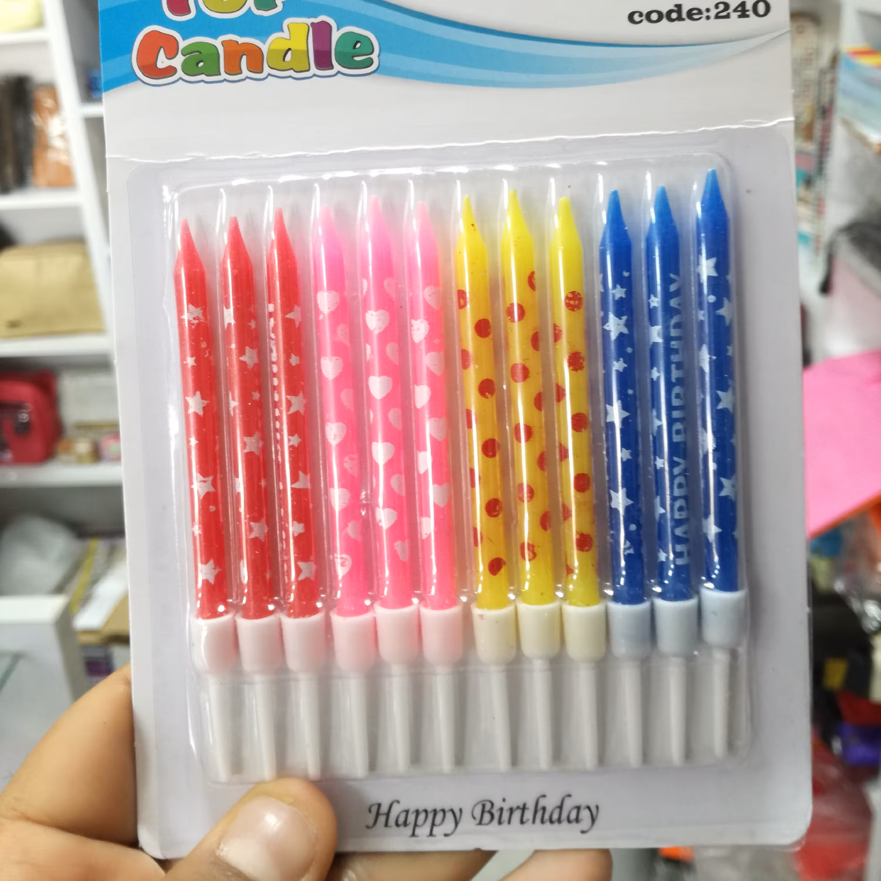 شمع بسته 12 عددی رنگی