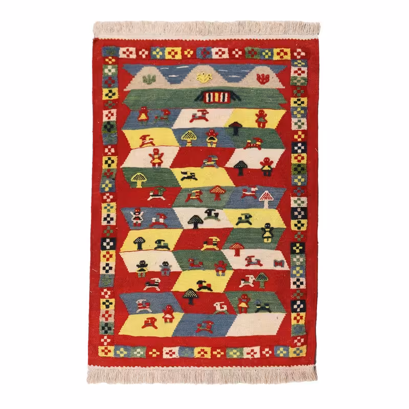 گلیم دستبافت مدل عشایری کد 4010722