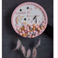 تابلو  ساعت دار و پردار طرح یونیکورن