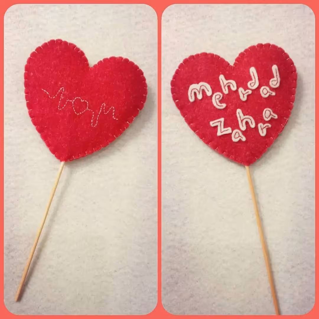 تزئینی قلبی شکل نمدی