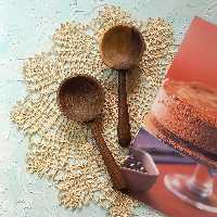قاشق آجیل خوری چوبی دستساز بارلی(1عددی)  مدل آوا کد bar0264 چوب گردو 17 سانتی