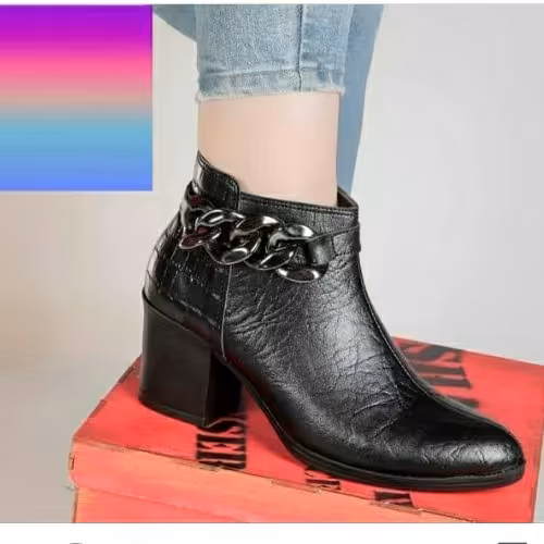 کفش نیم بوت پاشنه دار مناسب بانوان