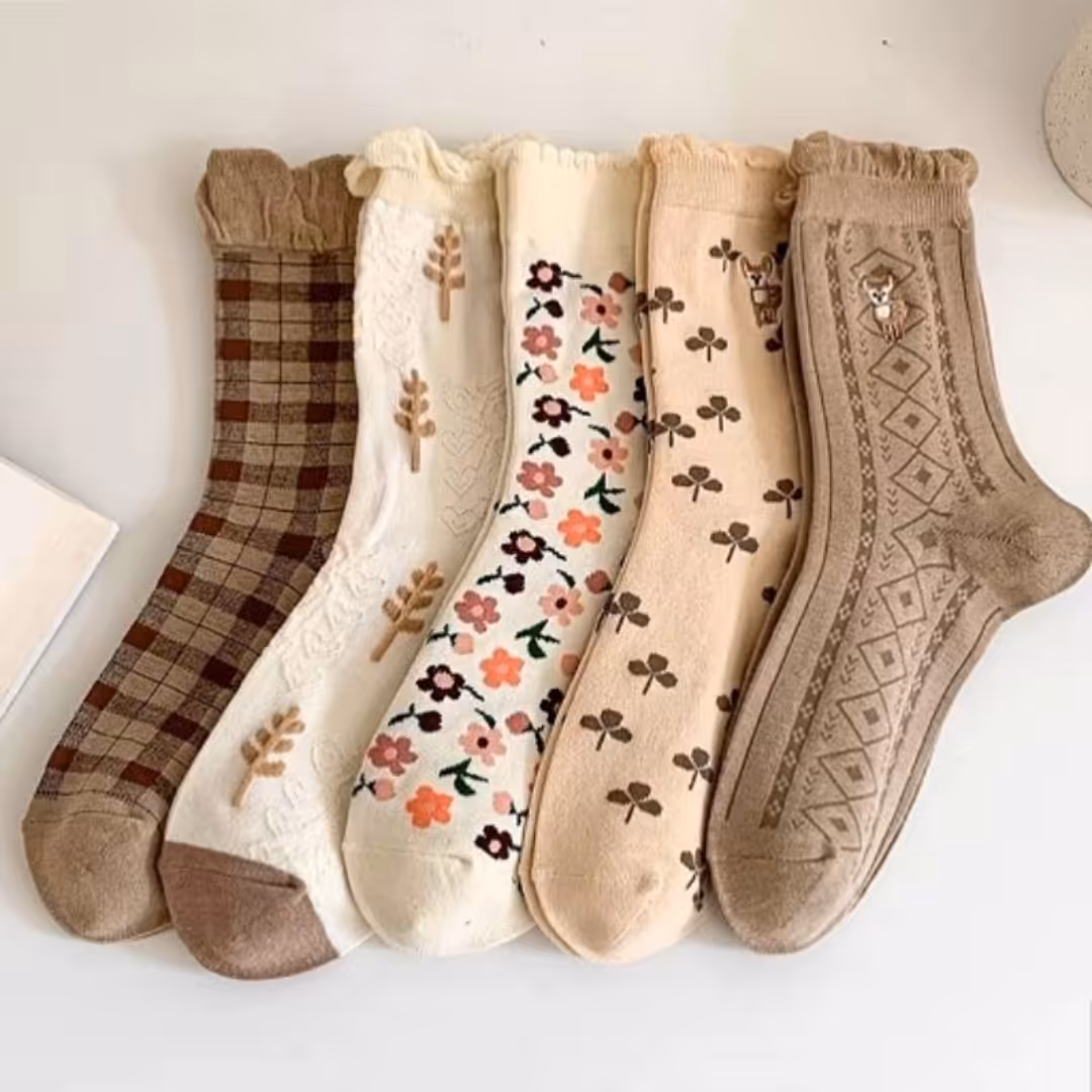 جوراب ساقدار طرح ریز ریز گلدوزی مارک شایسته (10جفت)