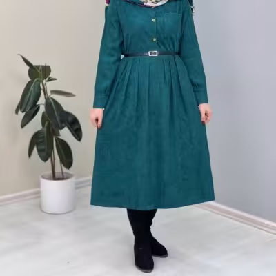 پیراهن زنانه مخمل کفتان مدل مخمل کبریتی اعلا