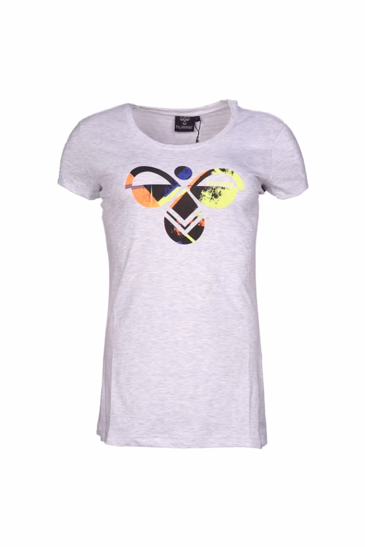 تی شرت ورزشی سفید زنانه شکار آستین کوتاه t shirt hummel