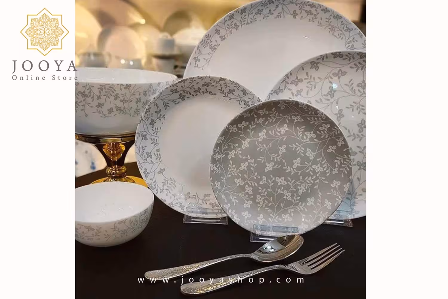 سرویس دیوالی 26 پارچه گلریز طوسی