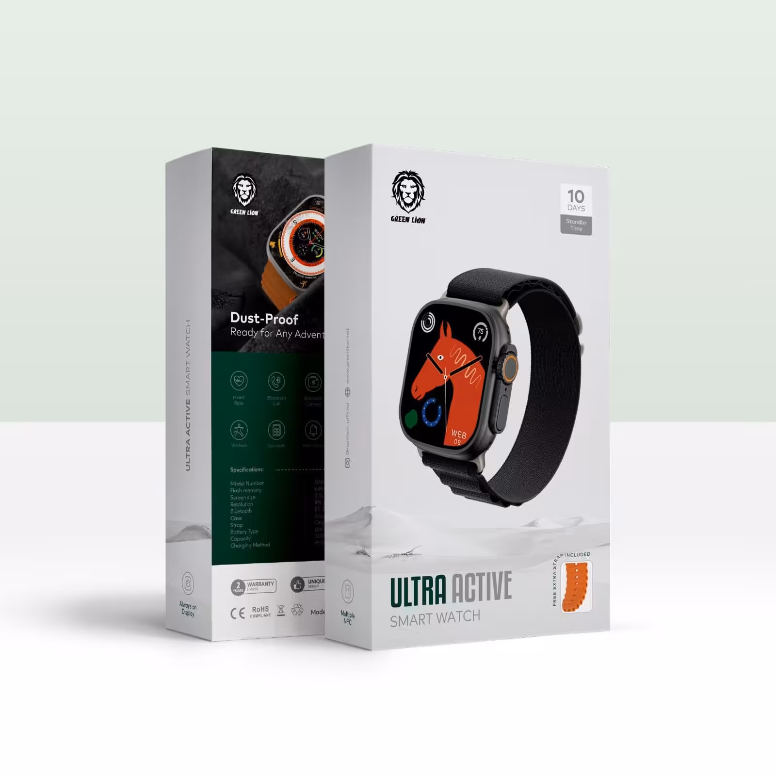 ساعت هوشمند اولترا اکتیو از برند گرین لاین با 8 ماه گارانتی green lion ultra active smartwatch 