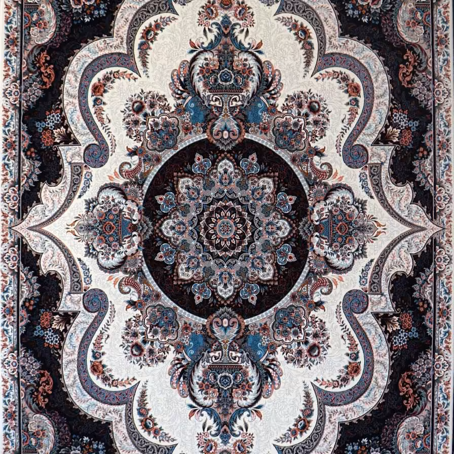 فرش  اکرلیک  12 متری 700 شانه طرح شهیاد رنگ کرم کد N214