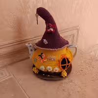 رو قوری طرح کلبه فانتزی دستباف