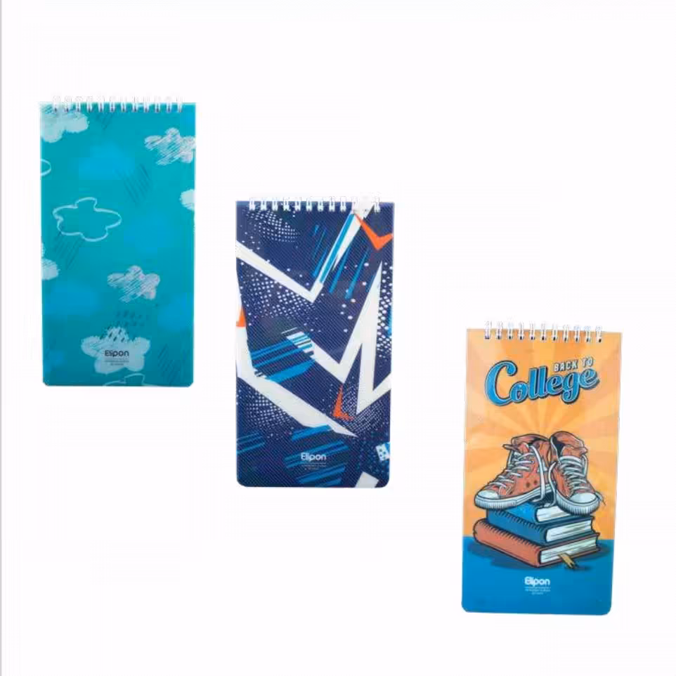 دفتر یادداشت 80 برگ فنری جلد P.P سایز 220 در 120 طرح فانتزی الیپونکد 68088