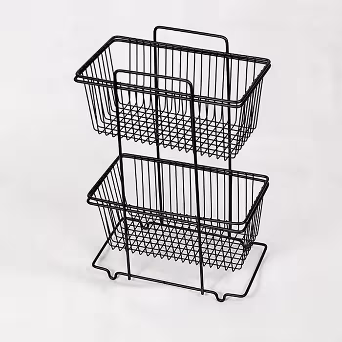 سبد سیب زمینی و پیاز 2 طبقه مستطیل بهساز فلز