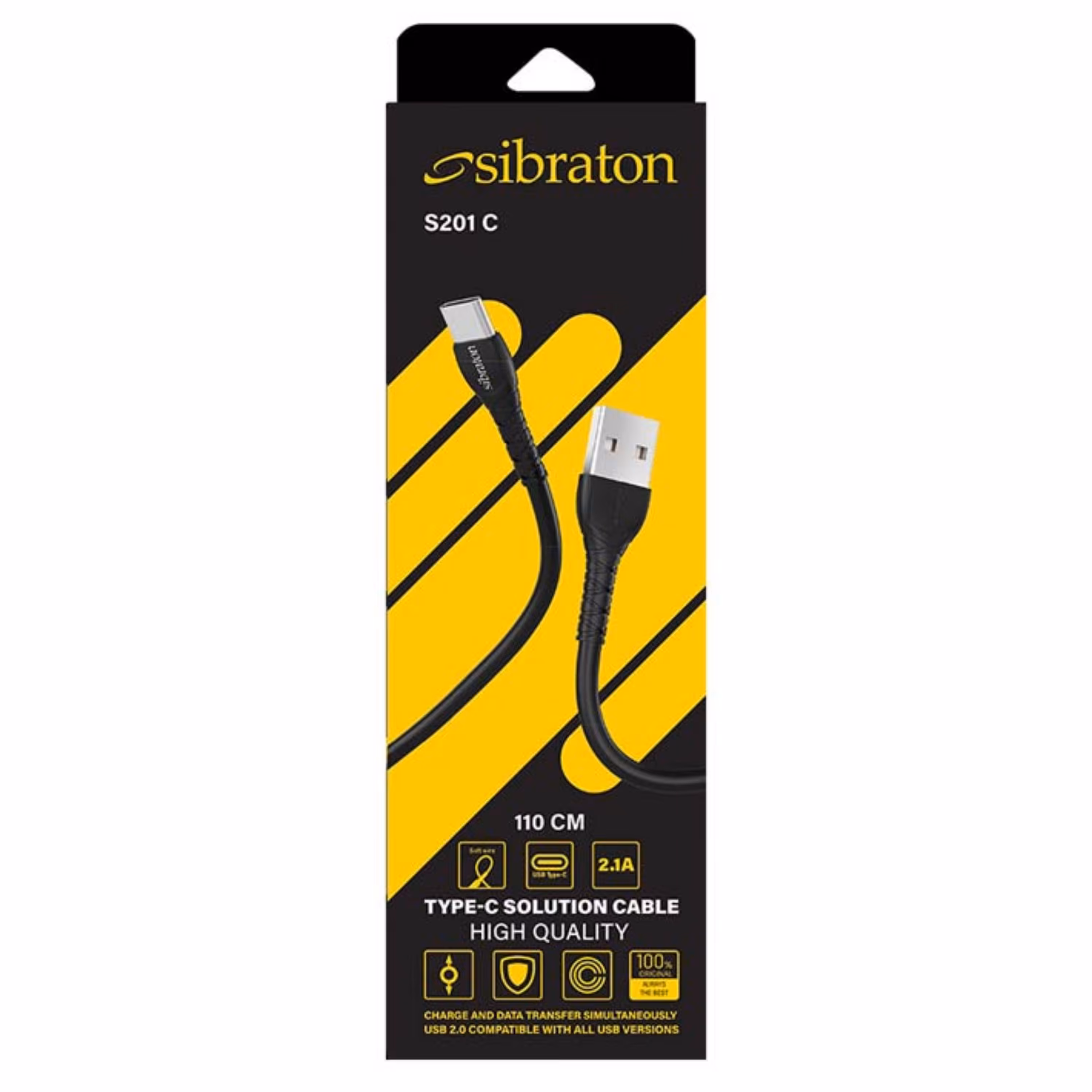کابل شارژ Type-C سیبراتون S201 C با گارانتی 12 ماهه