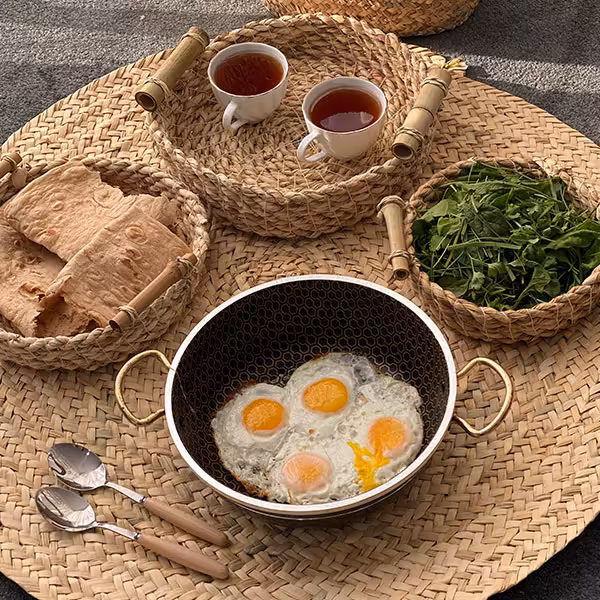 سبد دسته بامبو سه تکه