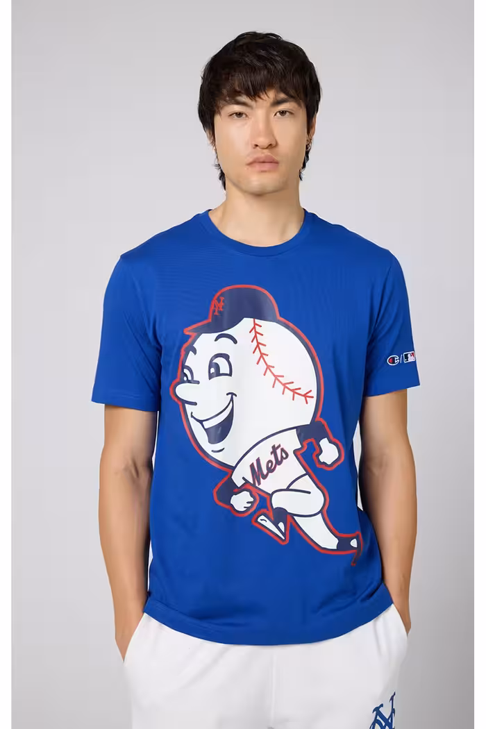 تی شرت آبی مردانه خدمه MLB اورجینال Champion