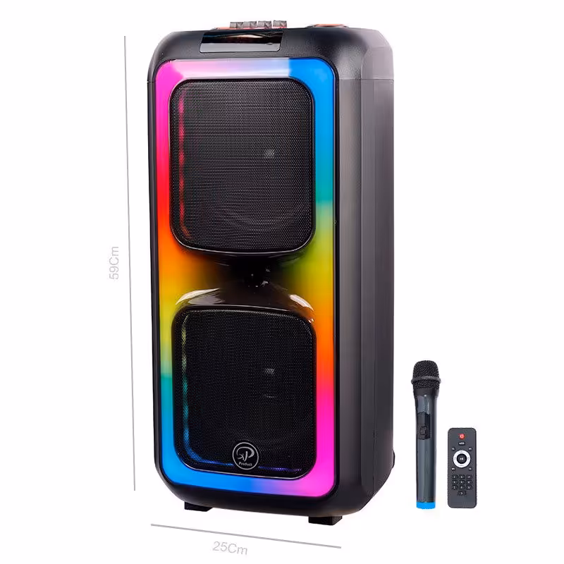 اسپیکر چمدانی بلوتوثی رم و فلش خور XP-Product XP-M1212A   میکروفون و ریموت کنترل