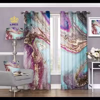 پرده پذیرایی دو قواره طرح رزین کد S9921