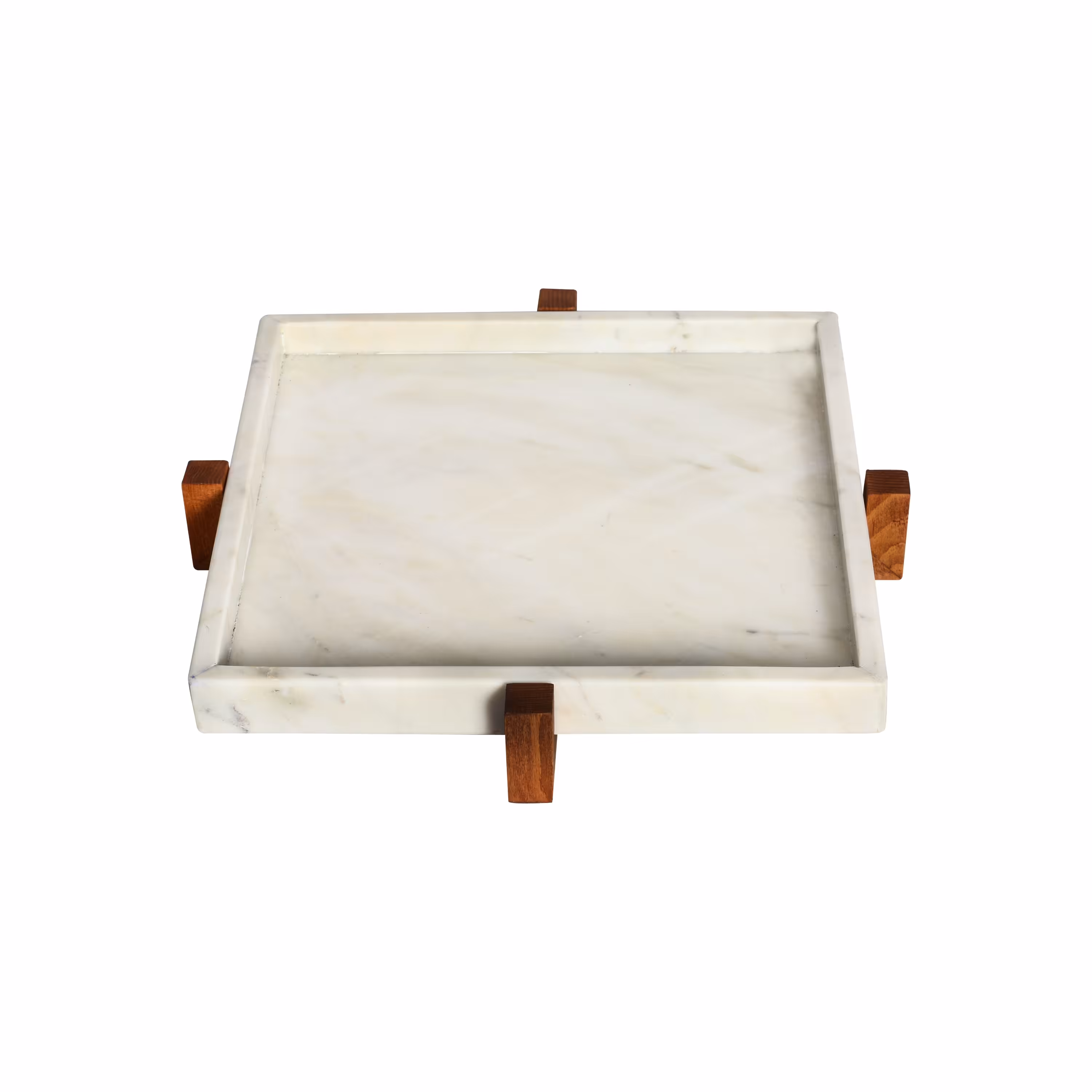 ظرف سرو وپذیرایی -سینی  سنگی با پایه چوبی  بعلاوه-طول 30 وعرض 30 وارتفاع 5  