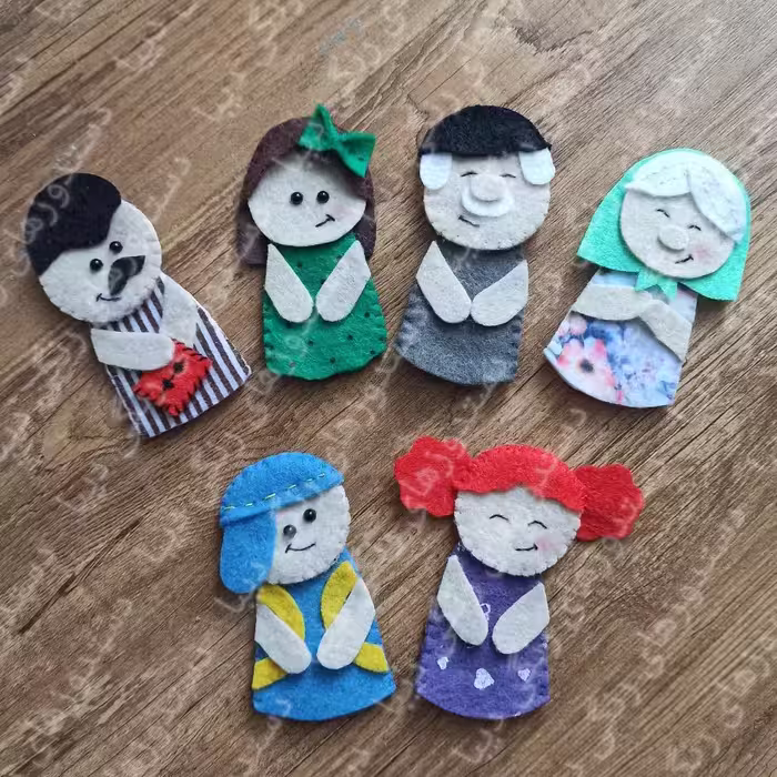 پک عروسک انگشتی خانواده 6 نفره