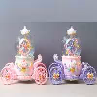 گوی پمپی موزیکال و چراغ دار طرح کالسکه(سایز بزرگ)